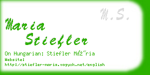 maria stiefler business card